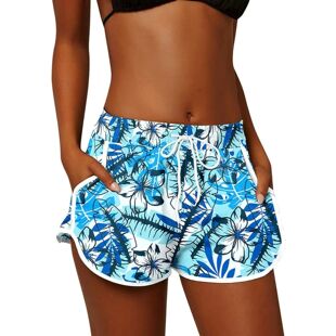Women Summer Sports Shorts Floral Beach Boardshorts with Poc