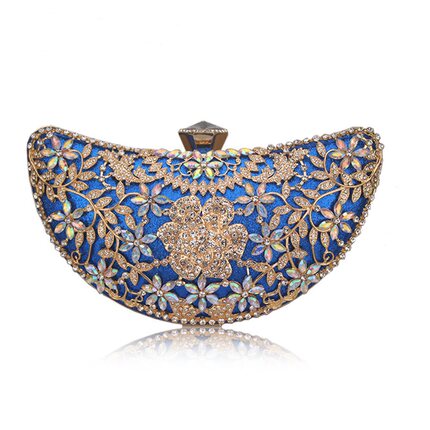 Chaliwini Classic Women Clutch Evening Bag Hollow Out Metal