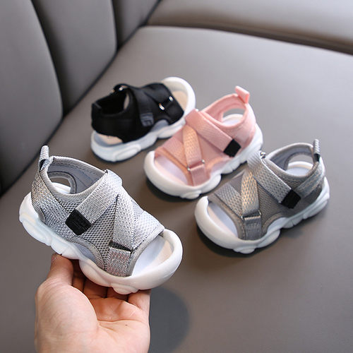 Summer Toddler Sandals Baby Girl Shoes Solid Color Net Cloth
