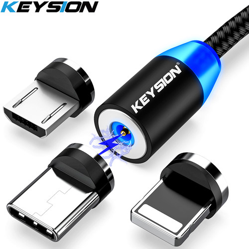 KEYSION LED Magnetic USB Cable Fast Charging Type C Cable Ma