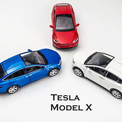 1:32 Tesla Model-X Alloy Car Diecast Sound And Light Pull Ba