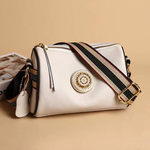 Women Genuine Leather Handbags Designer Rotating metal lock