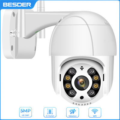 5MP PTZ IP Camera Wifi Outdoor AI Human Detection Audio 1080