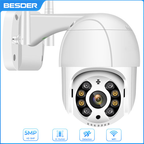 5MP PTZ IP Camera Wifi Outdoor AI Human Detection Audio 1080