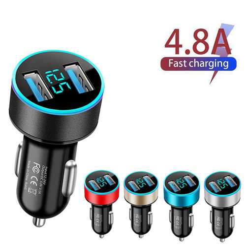 4.8A Car Charger 5V 2 Ports Fast Charging For Samsung Huawei
