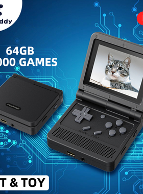 POWKIDDY v90 siyah sürüm 3 in? IPS ekran Flip el konsolu a