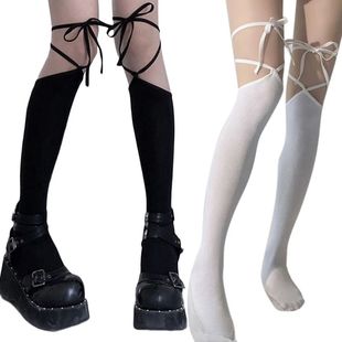 Japanese Style Women Lolita Thigh High Socks Harajuku Gothic