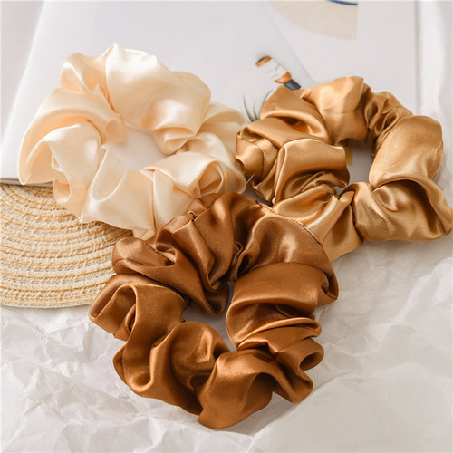 Women Silk Scrunchie Elastic Handmade Multicolor Hair Band P
