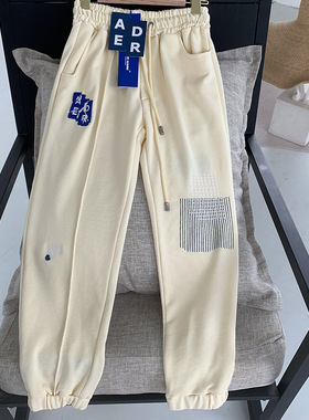 High Quality ADER ERROR Pants Women crack Embroidered Logo S