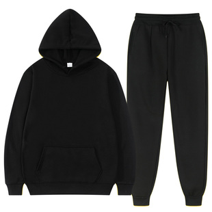 Autumn Hoodie Sets Men Fashion Hoodies Black Brand Pants Cas