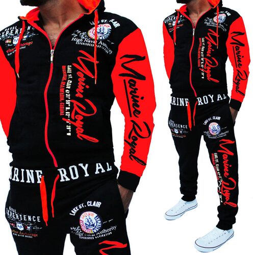 ZOGAA New Brand Men Tracksuit 2 Piece Tops Pants Mens Sweat