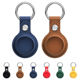 For  Airtags Case Leather Keychain Protective For Airtag Tra