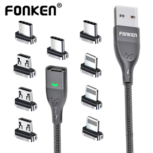 FONKEN Magnetic Cable 3A USB Magnetic Phone Charger Data Cor