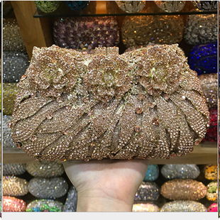 18 Colors Wedding Formal Dinner Clutch Women Gold Crystal Ev