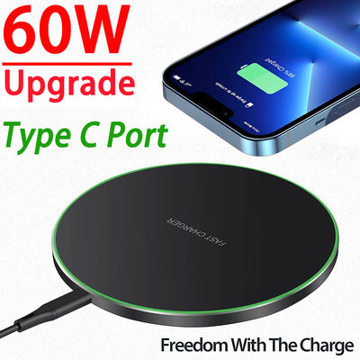 60W Fast  Wireless Charger Pad for iPhone 13 12 11 X Pro Max