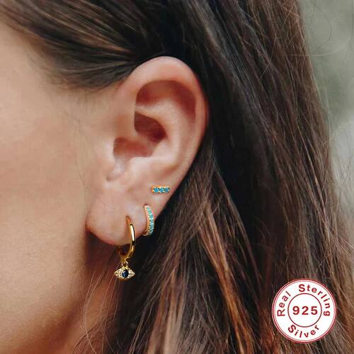 CANNER Dangle Earring 925 Sterling Silver Rivets Pearl Eyes