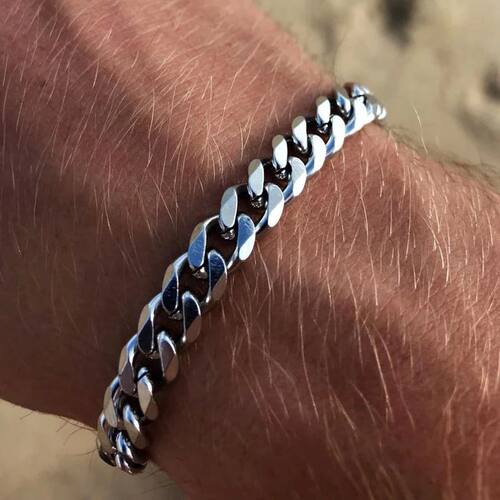 2022 New ndy Cuban Chain Men Bracelet Classic Stainless Stee