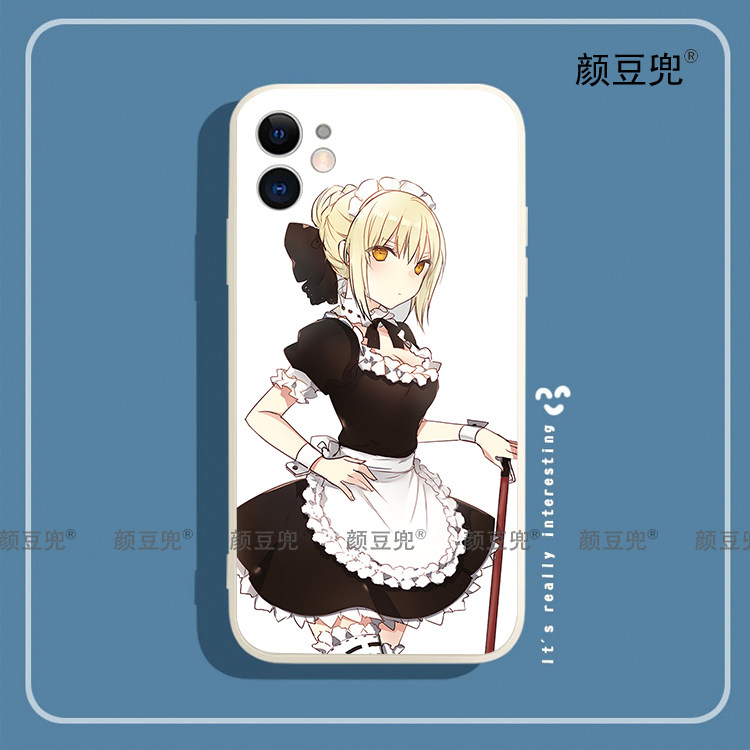 fate吾王Saber手机壳iPhon11适用12 Pro苹果XS MAXR女仆8p红米K40