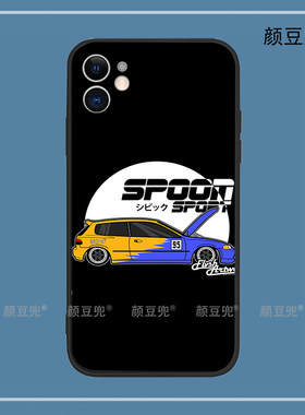 GK5思域改装赛车Spoon手机壳iPhone13适用12 Pro苹果11 XS MAXR软