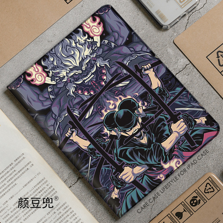 索隆 海贼王ipad10.2适用air3/4/5第十代10.9保护套matepad pro11笔槽mini5/6小米5pro动漫荣耀V8Pro华为M6壳