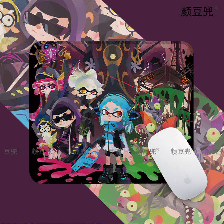 Splatoon3 喷射战士 动漫 办公桌桌垫鼠标垫 锁边鼠标垫 硅胶防滑