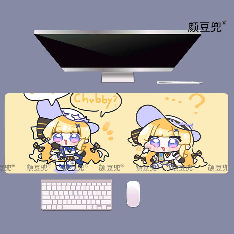 鸣潮 菲比表情包周边 大号鼠标垫 键盘垫 办公电竞游戏桌垫防滑软