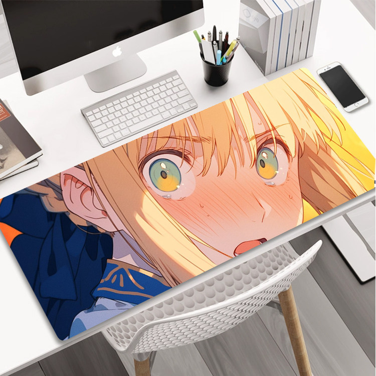 FATE吾王FGO SABER阿尔托莉鼠标垫超大号 电脑键盘垫电竞游戏桌垫