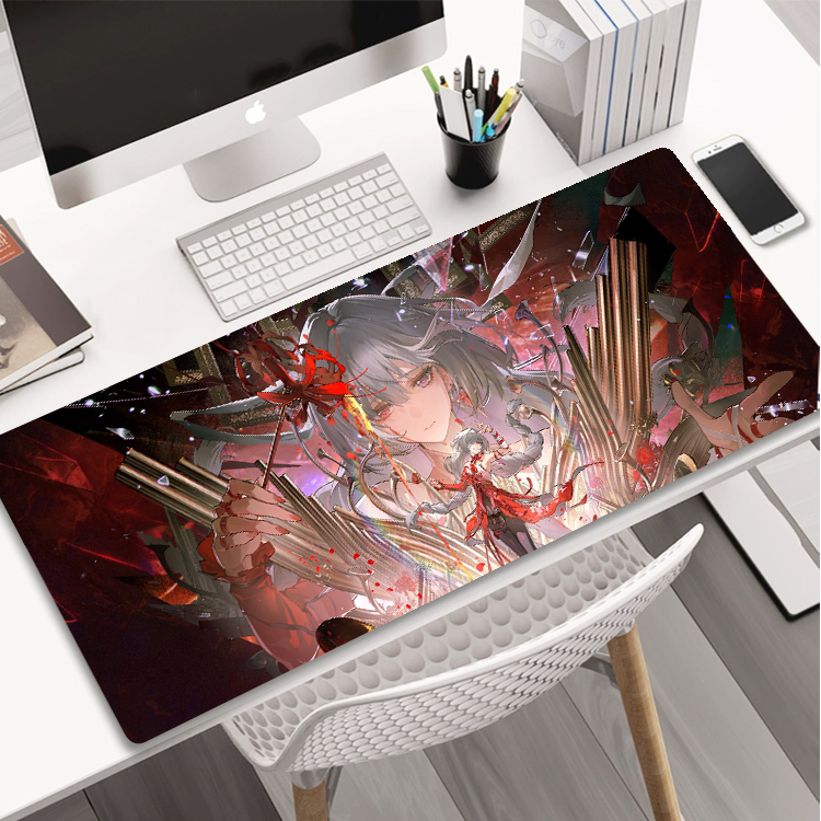弗洛洛 鸣潮 二次元周边超大号鼠标垫 键盘电竞游戏桌垫 防滑动漫
