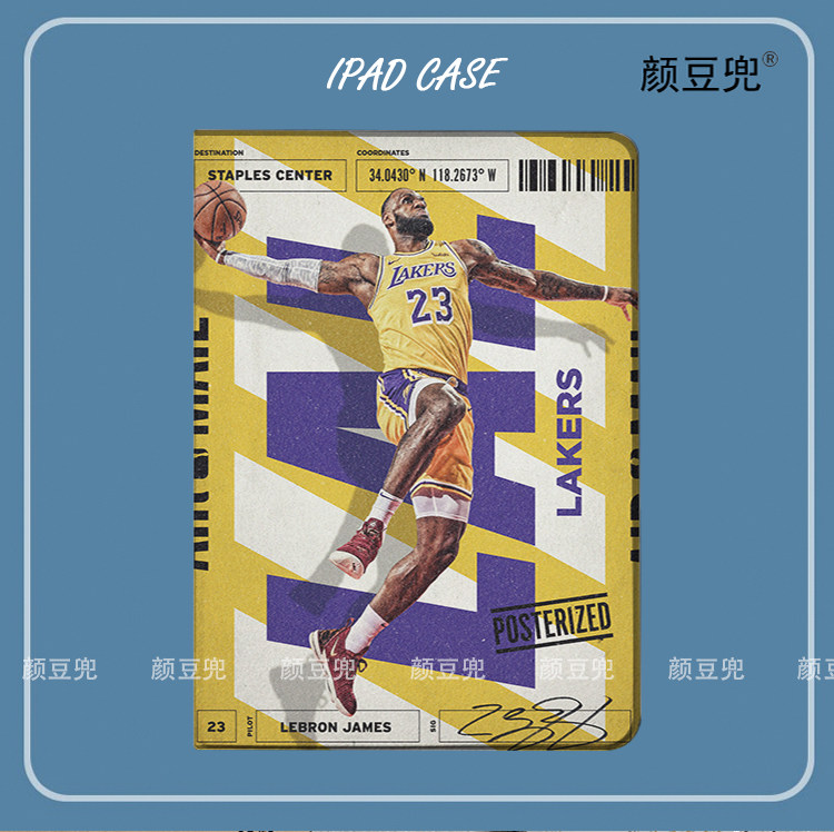 NBA詹姆斯23号ipad10.2适用air34/5保护套pro11笔槽mini5/6小米5P
