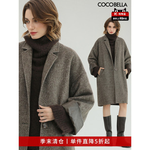 COCOBELLA复古翻折袖 呢子大衣通勤休闲毛呢外套WL3007 折扣季