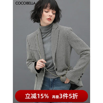 COCOBELLA千鸟格纹西装外套