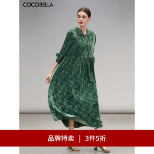 丝绒连衣裙国风盘扣衬衫 长袖 COCOBELLA新中式 裙FR0002 3件5折