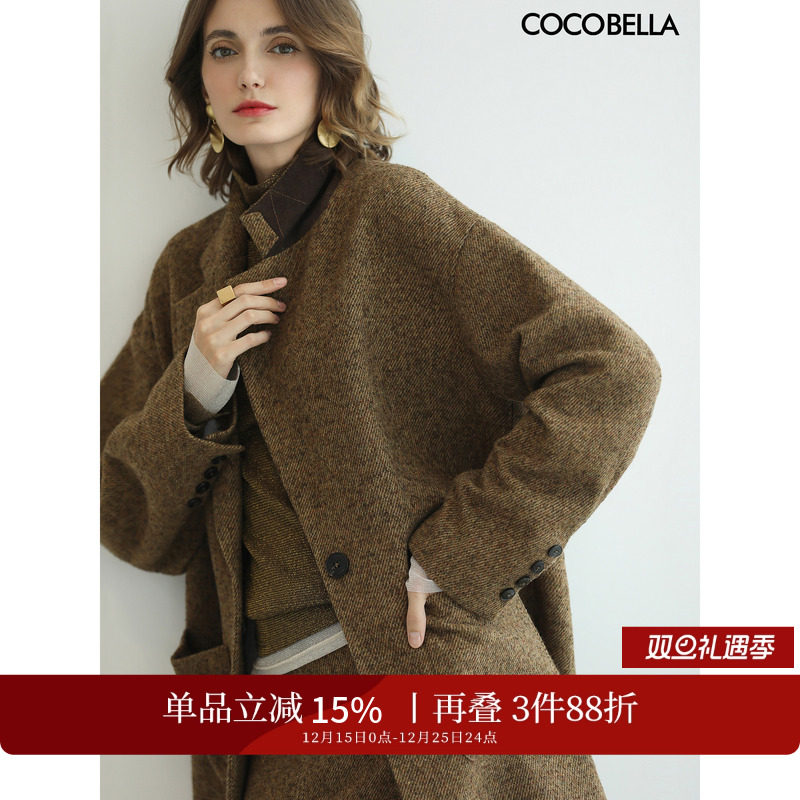 氛围担当暖姜黄羊毛大衣