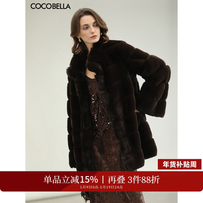 COCOBELLA仿紫貂环保皮草外套