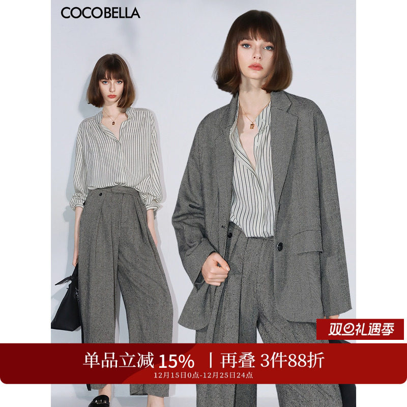 COCOBELLA人字纹轻商务西装
