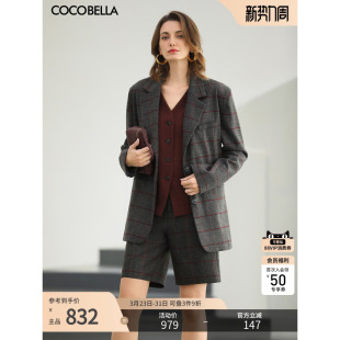 两件套FT507 高腰短裤 COCOBELLA时尚 格纹通勤休闲套女OL西装