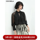 3件5折 衬衫 COCOBELLA设计感镂空立领新中式 微透视雪纺衫 LC905