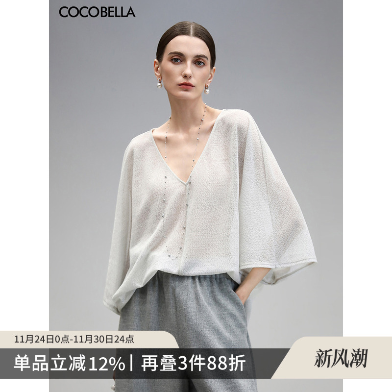 COCOBELLA慵懒风银葱针织衫