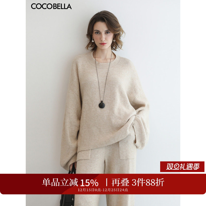 COCOBELLA气质抽褶袖毛衣