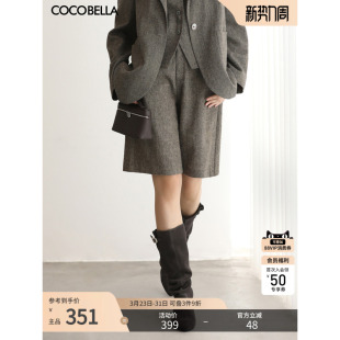 SO3099 女26春高腰直筒五分裤 COCOBELLA精纺羊毛通勤西装 短裤