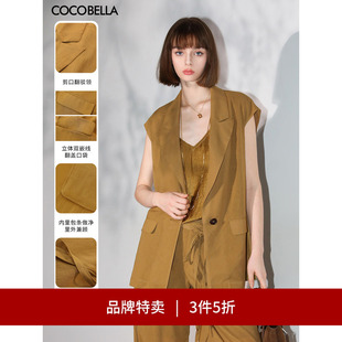 西装 COCOBELLA通勤干练无袖 马夹气质OL休闲马甲WS3003 3件5折