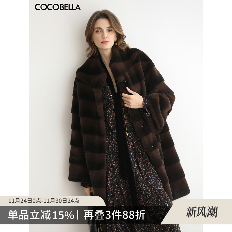 COCOBELLA横排靠坎环保皮草外套