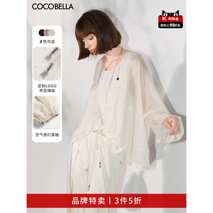COCOBELLA璀璨星河手工烫钻微透视蝙蝠袖 雪纺衫 SN7001 3件5折