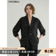 外套SC7002 女气质通勤正装 COCOBELLA新中式 暗纹提花丝光缎面西装