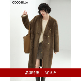 大衣加厚毛绒外套WL58 COCOBELLA丰盈环保皮草女长款 3件5折