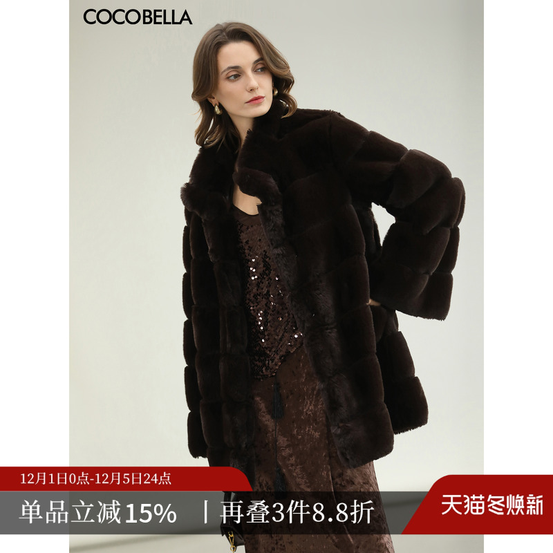COCOBELLA仿紫貂环保皮草外套