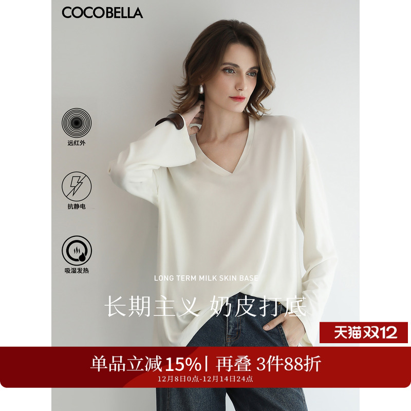 抗静电吸湿发热白色打底衫