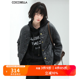 裸领保暖棒球服DC507 COCOBELLA重工几何绗缝轻型棉服外套女时尚