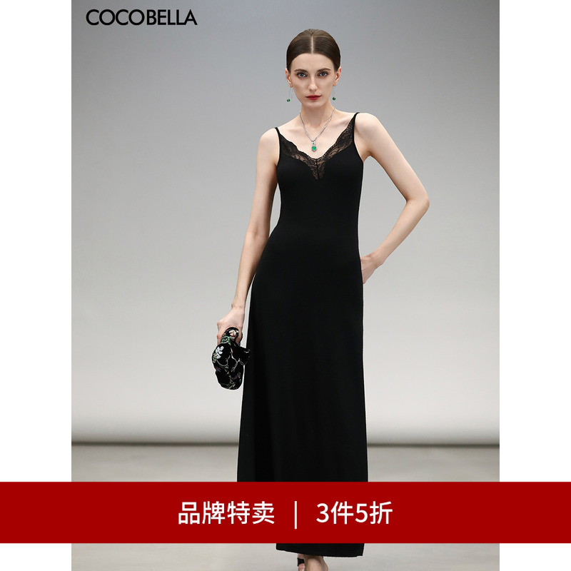 COCOBELLA赫本风蕾丝吊带裙