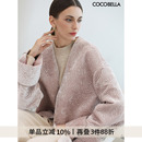 裸领上衣MF3036 预售COCOBELLA国风祥云丝绒刺绣棉服女年轻新中式